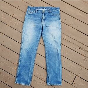 Mens Wrangler 1047MAVMR Stonewash Blue Cowboys Slim cut Jeans 36 X 36